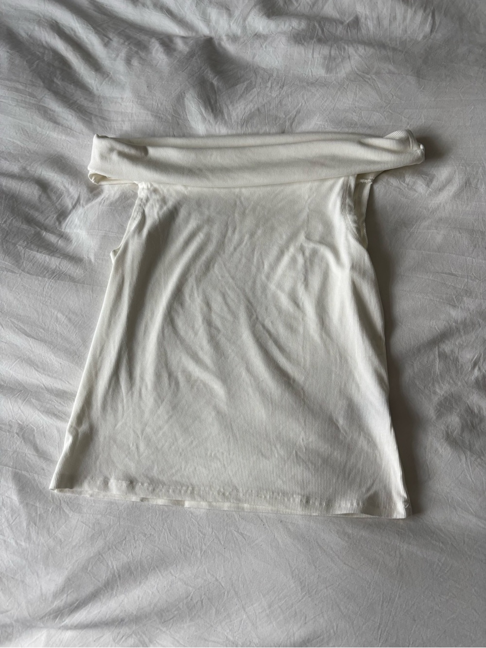 Dazy White Ribbed Off Shoulder Top Size XL